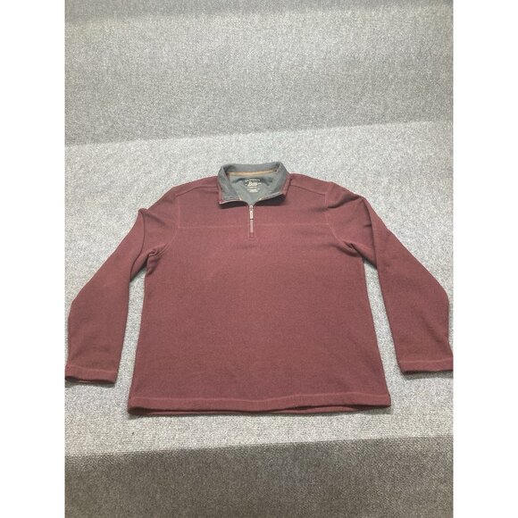 G.H. Bass 1/4 Zip Fleece Pullover Men’s Size XXL Burgundy Long Sleeve - Picture 1 of 8